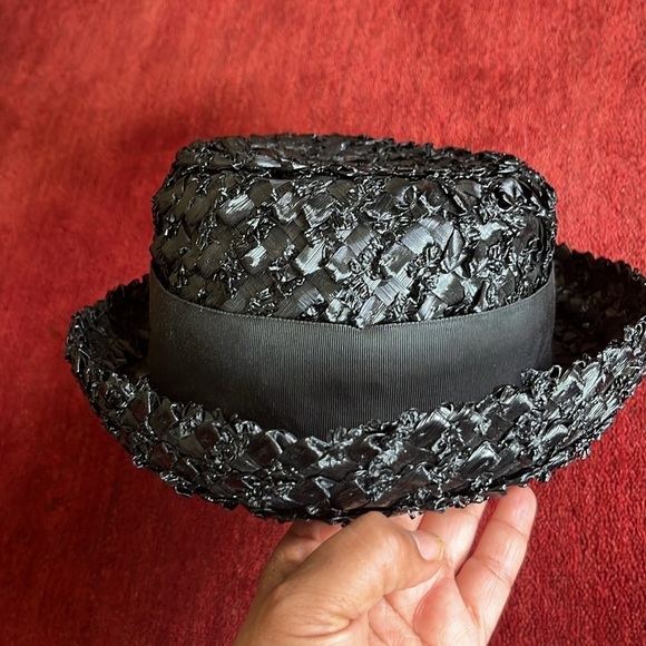 Betmar 1950s woven raffia/straw Cocktail Hat Vintage - Picture 5 of 8